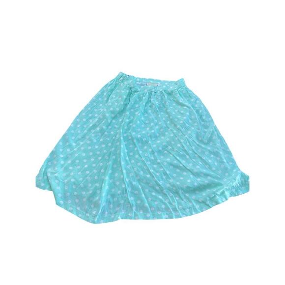 ModCloth Blue White Polka Dot Belted Midi Skirt Size Medium - Picture 1 of 4